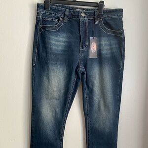 Fire & Rain Men’s 36x32 Dark Indigo Denim Jeans NWT Straight Fit Classic